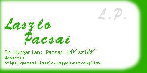 laszlo pacsai business card